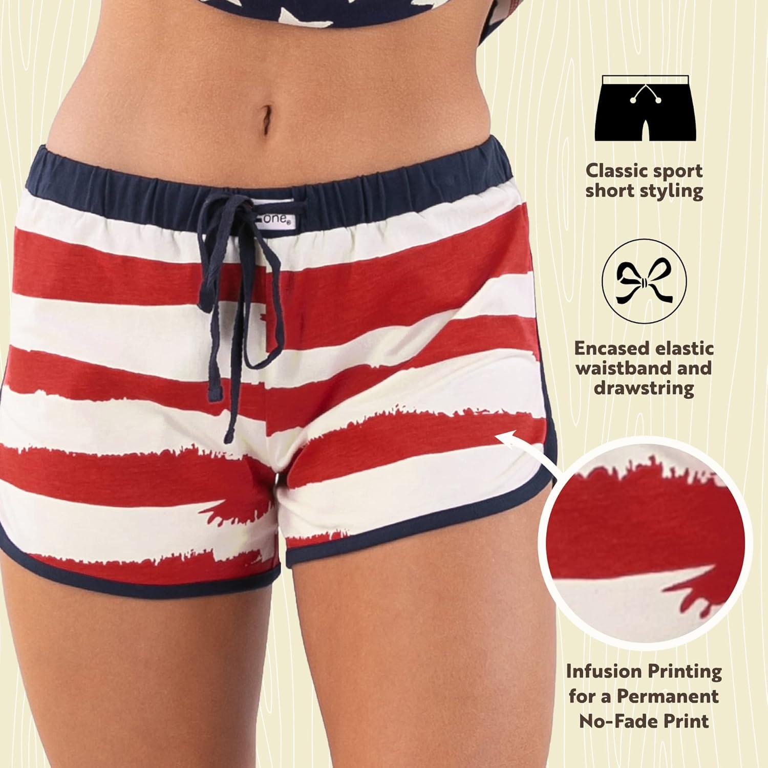 imageLazy One Tank and Shorts Pajama Separates Cute Summer Pajamas for Women MixandMatch Vintage Styling SeparatesStars  Stripes Shorts