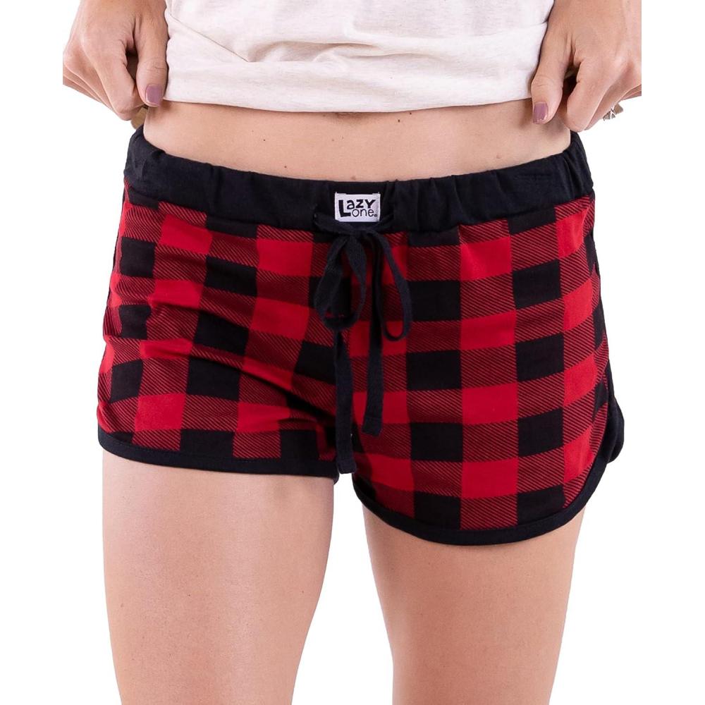 imageLazy One Tank and Shorts Pajama Separates Cute Summer Pajamas for Women MixandMatch Vintage Styling SeparatesRed Plaid Shorts