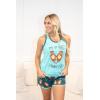 imageLazy One Tank and Shorts Pajama Separates Cute Summer Pajamas for Women MixandMatch Vintage Styling SeparatesOtterly Exhausted Tank Top