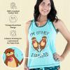 imageLazy One Tank and Shorts Pajama Separates Cute Summer Pajamas for Women MixandMatch Vintage Styling SeparatesOtterly Exhausted Tank Top