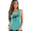 imageLazy One Tank and Shorts Pajama Separates Cute Summer Pajamas for Women MixandMatch Vintage Styling SeparatesBlue Funky Moose Tank Top