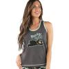imageLazy One Tank and Shorts Pajama Separates Cute Summer Pajamas for Women MixandMatch Vintage Styling SeparatesGrey Bearly Awake Tank Top