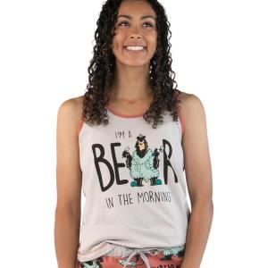 imageLazy One Tank and Shorts Pajama Separates Cute Summer Pajamas for Women MixandMatch Vintage Styling SeparatesBear in Am Tank Top