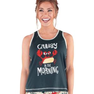 imageLazy One Tank and Shorts Pajama Separates Cute Summer Pajamas for Women MixandMatch Vintage Styling SeparatesCrabby in the Am Tank Top