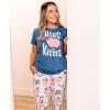imageLazy One Pajamas for Women Cute Farm Pajama Pants and Top SeparatesBlue Hogs  Kisses Pajama Pant