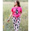 imageLazy One Pajamas for Women Cute Garden and Bear Pajama Pants and Top SeparatesBear in the Morning Pink Pajama Pant