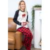 imageLazy One Pajamas for Women Cute Pajama Pants and Long Sleeve Top SeparatesMoose Plaid Womens Pajama Pant