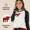imageLazy One Pajamas for Women Cute Pajama Pants and Long Sleeve Top SeparatesMoose Plaid Womens Pajama Shirt