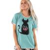 Cat Nap Blue Womens Pajama Shirt