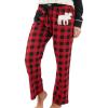 imageLazy One Pajamas for Women Cute Pajama Pants and Long Sleeve Top SeparatesMoose Plaid Womens Pajama Pant