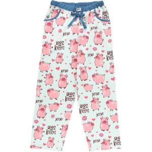 imageLazy One Pajamas for Women Cute Farm Pajama Pants and Top SeparatesBlue Hogs  Kisses Pajama Pant