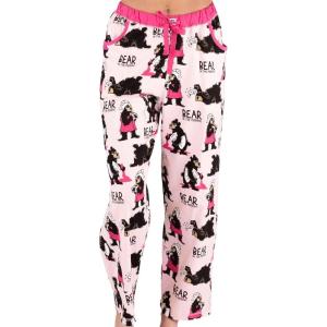 imageLazy One Pajamas for Women Cute Garden and Bear Pajama Pants and Top SeparatesBear in the Morning Pink Pajama Pant