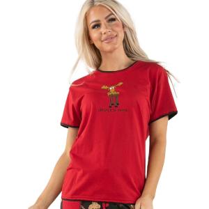 imageLazy One Pajamas for Women Cute Moose Pajama Pants and Top SeparatesChocolate Moose Womens Pajama Shirt