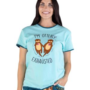 imageLazy One Pajamas for Women Cute Ocean Pajama Pants and Top SeparatesOtterly Pajama Shirt
