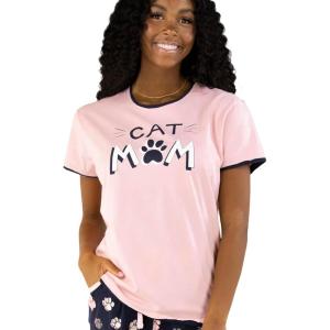 imageLazy One Pajamas for Women Cute Pajama Pants Cat and Dog Pajamas for Women Comfy Womens PJsCat Mom Womens Pajama Shirt