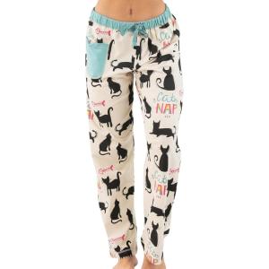 imageLazy One Pajamas for Women Cute Pajama Pants Cat and Dog Pajamas for Women Comfy Womens PJsCat Nap Blue Womens Pajama Pant