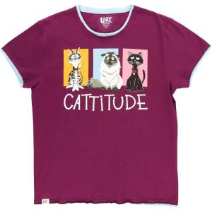 imageLazy One Pajamas for Women Cute Pajama Pants Cat and Dog Pajamas for Women Comfy Womens PJsCatitude Purple Womens Pajama Shirt