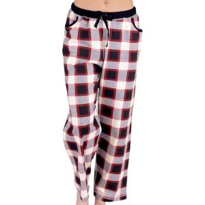 imageLazy One Pajamas for Women Cute Pajama Pants and Long Sleeve Top SeparatesBlack Plaid Womens Pajama Pant