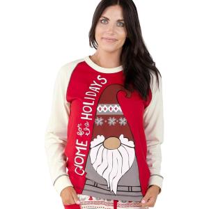 imageLazy One Pajamas for Women Cute Pajama Pants and Long Sleeve Top SeparatesGnome Holiday Womens Pajama Shirt