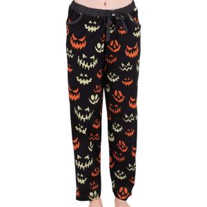 imageLazy One Pajamas for Women Cute Pajama Pants and Long Sleeve Top SeparatesSpooky Faces Womens Pajama Pants