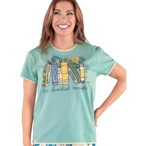 imageLazy One Pajamas for Women Cute Pajama Pants and Top SeparatesBooked Tonight Womens Pajama Shirt