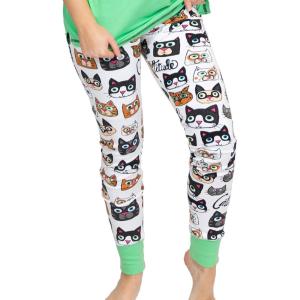 imageLazy One Womens Leggings and Tees Pajama Separates Cozy Loungewear for WomenCattitude Pajama Leggings
