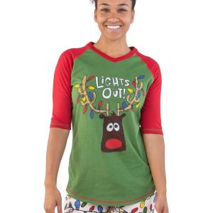 imageLazy One Womens Leggings and Tees Pajama Separates Cozy Loungewear for WomenLights Out Womens Pajama Shirt