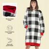 imageLazy One Oversized Hoodie Sweatshirt Comfortable Sleepwear Sweater Dress For WomenBlack  White Plaid Sleep Hoodie