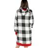 imageLazy One Oversized Hoodie Sweatshirt Comfortable Sleepwear Sweater Dress For WomenBlack  White Plaid Sleep Hoodie