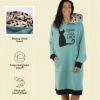 imageLazy One Oversized Hoodie Sweatshirt Comfortable Sleepwear Sweater Dress For WomenCrazy Cat Lady Sleep Hoodie