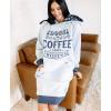 imageLazy One Oversized Hoodie Sweatshirt Comfortable Sleepwear Sweater Dress For WomenDogs  Coffee and Weekend Sleep Hoodie