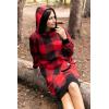 imageLazy One Oversized Hoodie Sweatshirt Comfortable Sleepwear Sweater Dress For WomenRed Plaid Sleep Hoodie