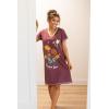 imageLazy One Womens Nightgown Funny VNeck Sleep Shirt for Women Novelty Pajama ShirtPurple Queen Bee
