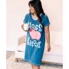 imageLazy One Womens Nightgown Funny VNeck Sleep Shirt for Women Novelty Pajama TeesBlue Hogs  Kisses Nightshirt