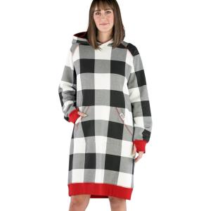 imageLazy One Oversized Hoodie Sweatshirt Comfortable Sleepwear Sweater Dress For WomenBlack  White Plaid Sleep Hoodie