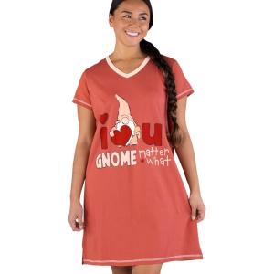 imageLazy One Womens Nightgown Funny VNeck Sleep Shirt for Women Novelty Pajama ShirtVday Gnome Nightshirt