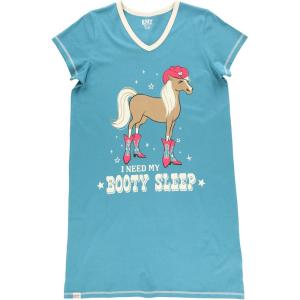 imageLazy One Womens Nightgown Funny VNeck Sleep Shirt for Women Novelty Pajama TeesBooty Sleep Blue Nightshirt