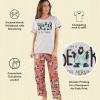imageLazy One Womens Pajama Set Short Sleeves with Cute Prints Relaxed Fit Bear and Moose PrintsBear in Am Pajama Set