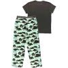imageLazy One Womens Pajama Set Short Sleeves with Cute Prints Relaxed Fit Bear and Moose PrintsBeary Awake Grey Pajama Set