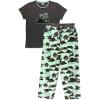 imageLazy One Womens Pajama Set Short Sleeves with Cute Prints Relaxed Fit Bear and Moose PrintsBeary Awake Grey Pajama Set