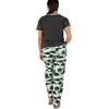 imageLazy One Womens Pajama Set Short Sleeves with Cute Prints Relaxed Fit Bear and Moose PrintsBeary Awake Grey Pajama Set
