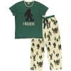 imageLazy One Womens Pajama Set Short Sleeves with Cute Prints Relaxed Fit Bear and Moose PrintsBelieve Bigfoot Pajama Set