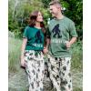 imageLazy One Womens Pajama Set Short Sleeves with Cute Prints Relaxed Fit Bear and Moose PrintsBelieve Bigfoot Pajama Set