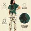 imageLazy One Womens Pajama Set Short Sleeves with Cute Prints Relaxed Fit Bear and Moose PrintsBelieve Bigfoot Pajama Set