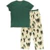 imageLazy One Womens Pajama Set Short Sleeves with Cute Prints Relaxed Fit Bear and Moose PrintsBelieve Bigfoot Pajama Set