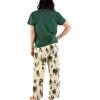 imageLazy One Womens Pajama Set Short Sleeves with Cute Prints Relaxed Fit Bear and Moose PrintsBelieve Bigfoot Pajama Set