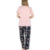 imageLazy One Womens Pajama Set Short Sleeves with Cute Prints Relaxed Fit Bear and Moose PrintsDont Do Mornings Moose Pink Pj Set
