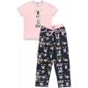 imageLazy One Womens Pajama Set Short Sleeves with Cute Prints Relaxed Fit Bear and Moose PrintsDont Do Mornings Moose Pink Pj Set