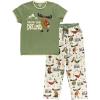 imageLazy One Womens Pajama Set Short Sleeves with Cute Prints Relaxed Fit Bear and Moose PrintsFollow Your Dreams Pajama Set
