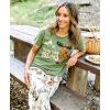 imageLazy One Womens Pajama Set Short Sleeves with Cute Prints Relaxed Fit Bear and Moose PrintsFollow Your Dreams Pajama Set